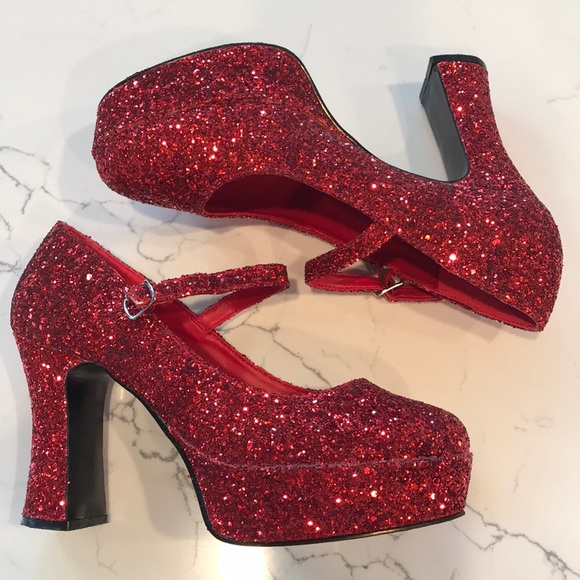 Funtasma Shoes - Halloween Funtasma red glitter Mary Jane heels 9